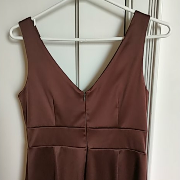 Chestnut satin bridesmaid-type dress, size 6 - Picture 2 of 2